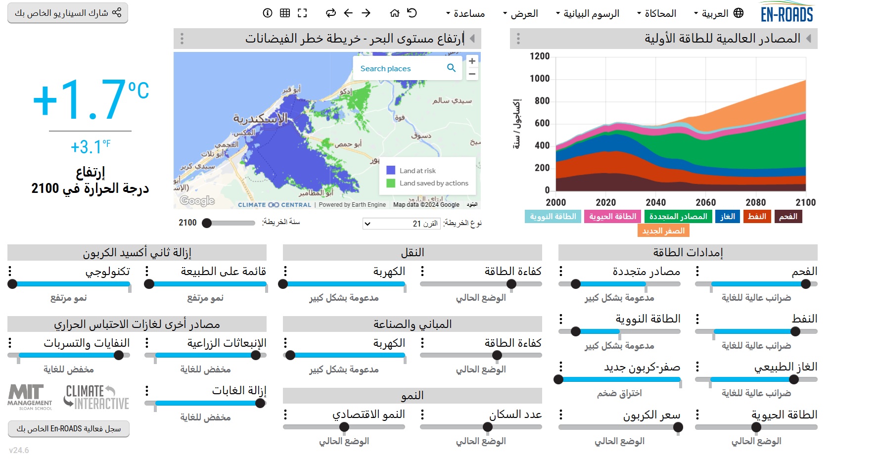 نموذج En-ROADS لدراسة التغيرات المناخية